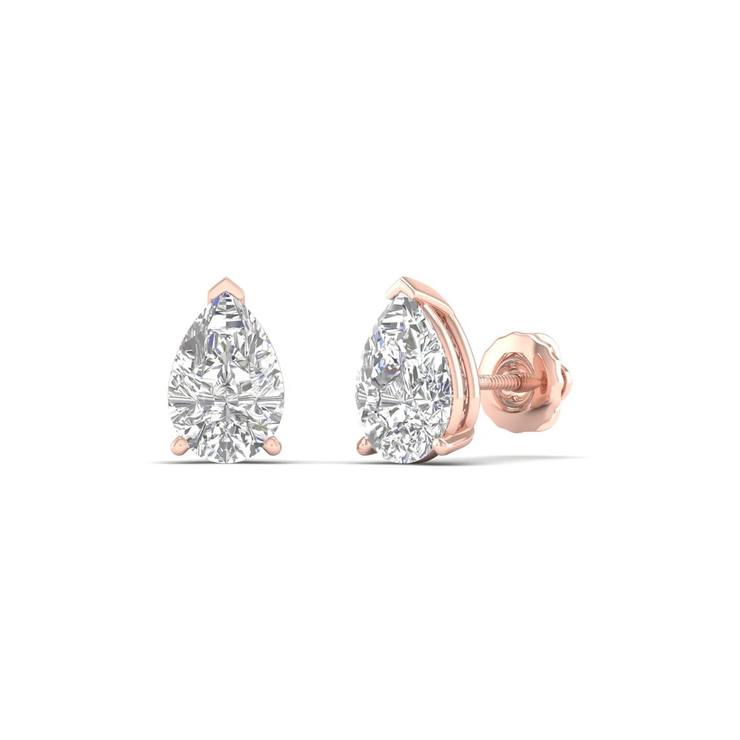 PEAR SOLITAIRE EAR STUD