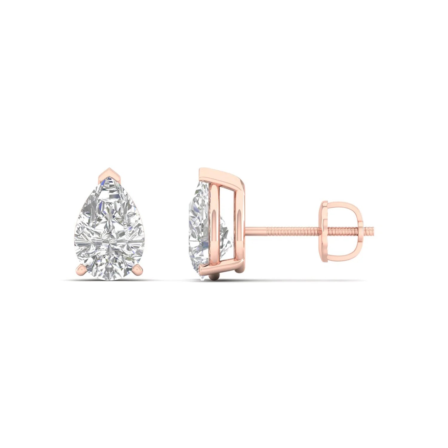 PEAR SOLITAIRE EAR STUD