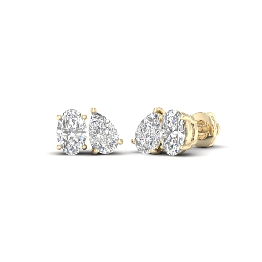 1 1/2 CTW PEAR OVAL TOI ET MOI EARRINGS