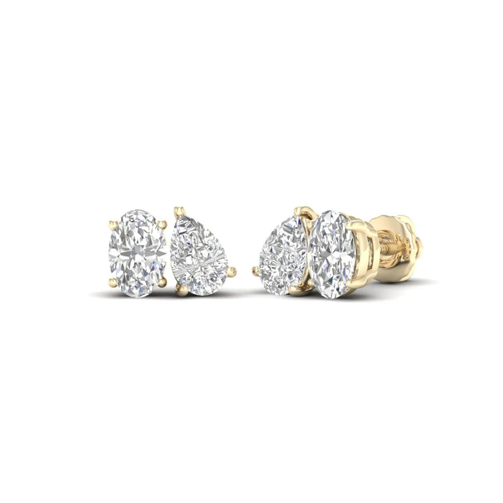 1 1/2 CTW PEAR OVAL TOI ET MOI EARRINGS