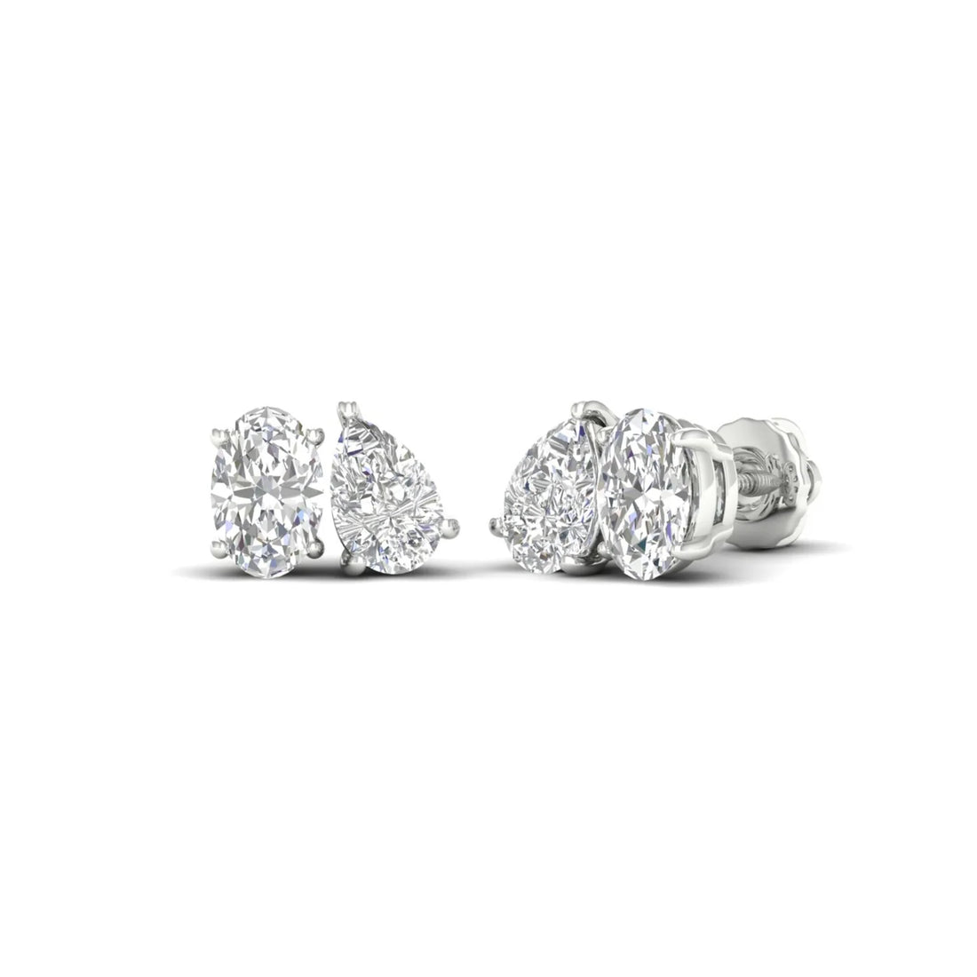 1 1/2 CTW PEAR OVAL TOI ET MOI EARRINGS