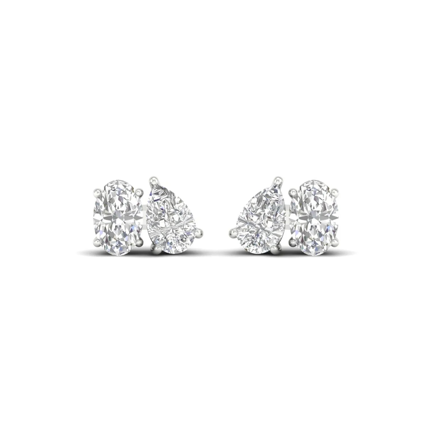 1 1/2 CTW PEAR OVAL TOI ET MOI EARRINGS