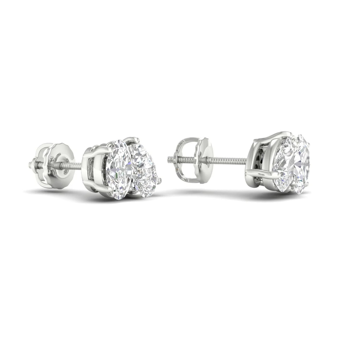 1 1/2 CTW PEAR OVAL TOI ET MOI EARRINGS