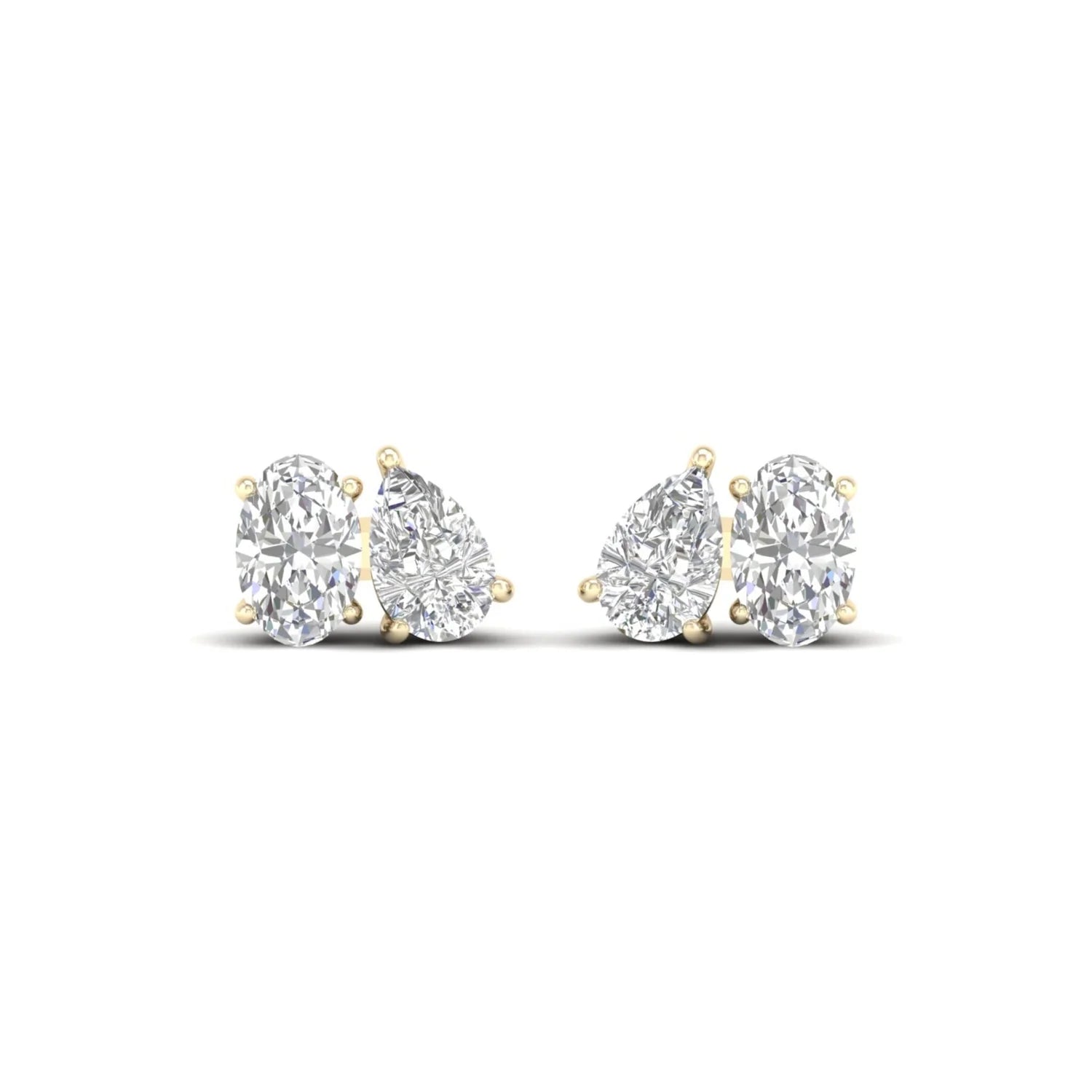 1 1/2 CTW PEAR OVAL TOI ET MOI EARRINGS