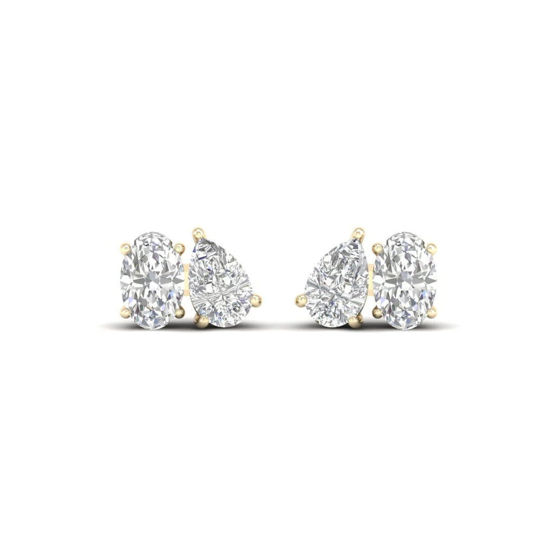 1 1/2 CTW PEAR OVAL TOI ET MOI EARRINGS