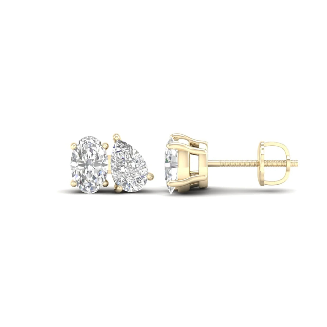 1 1/2 CTW PEAR OVAL TOI ET MOI EARRINGS