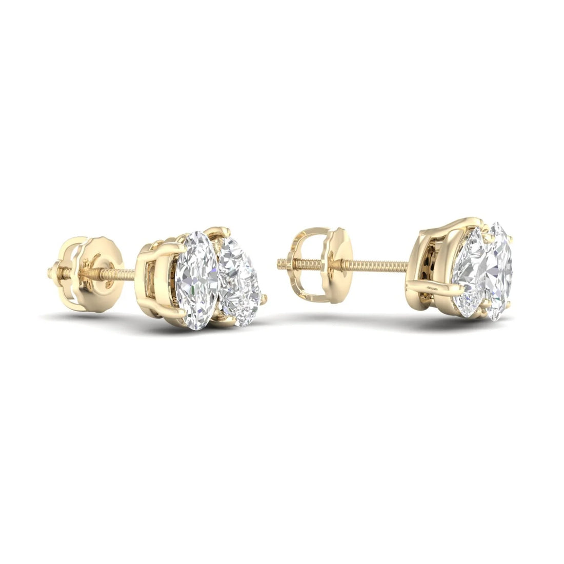1 1/2 CTW PEAR OVAL TOI ET MOI EARRINGS