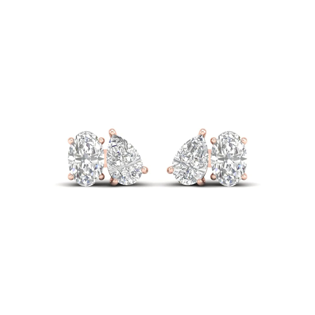 1 1/2 CTW PEAR OVAL TOI ET MOI EARRINGS
