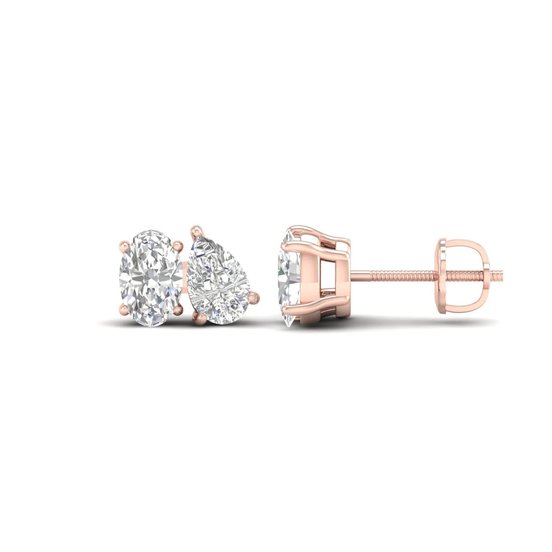 1 1/2 CTW PEAR OVAL TOI ET MOI EARRINGS