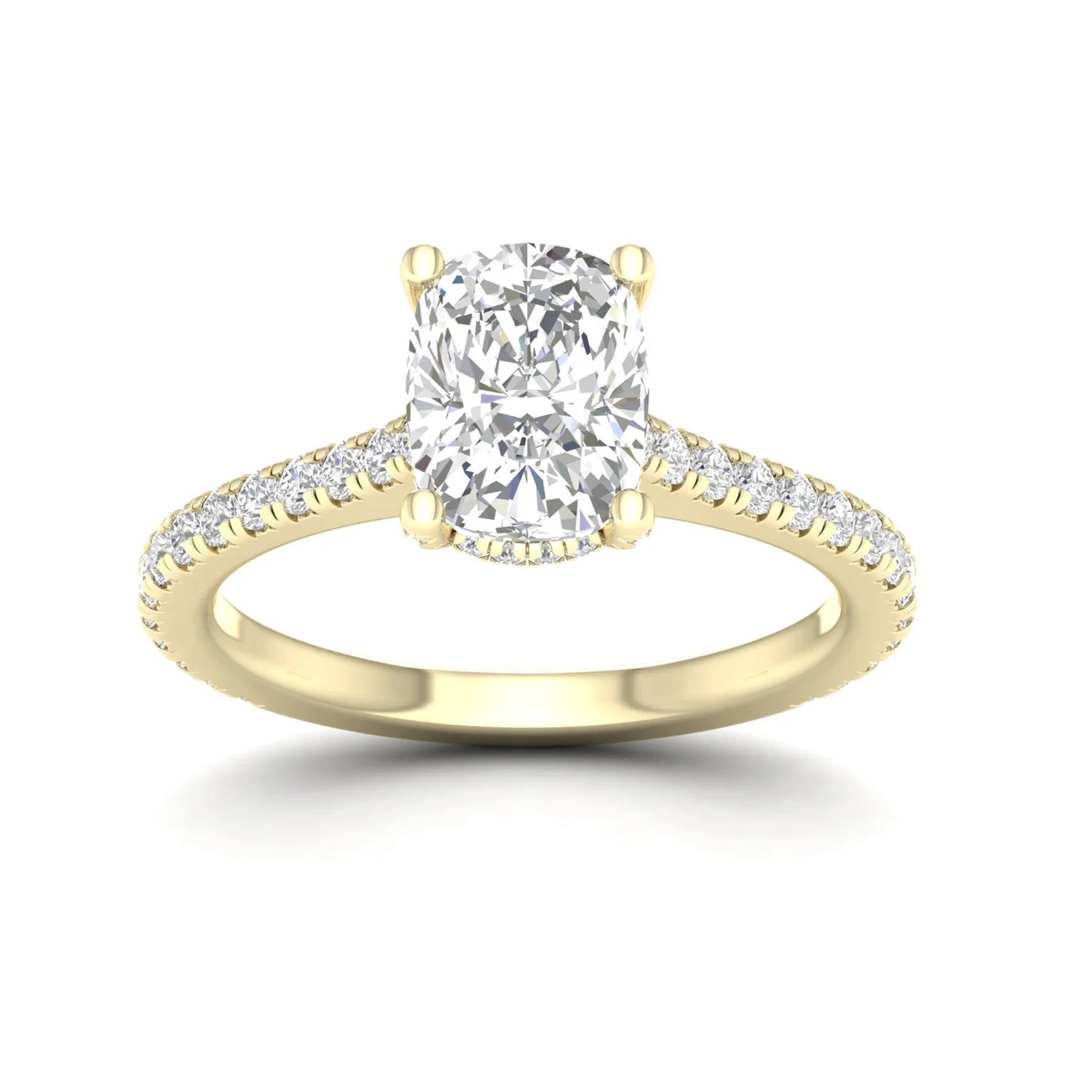 CUSHION ACCENTED HIDDEN HALO RING