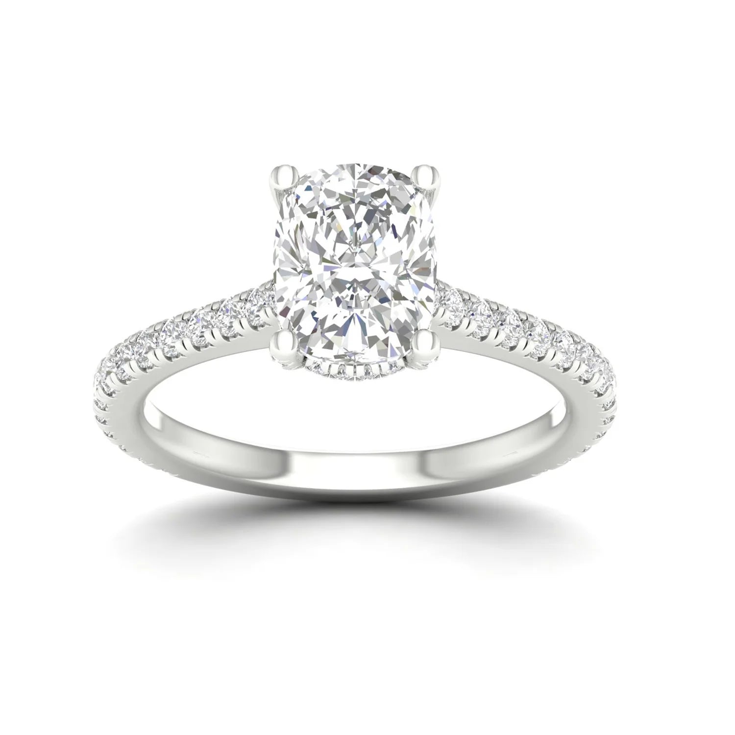 CUSHION ACCENTED HIDDEN HALO RING