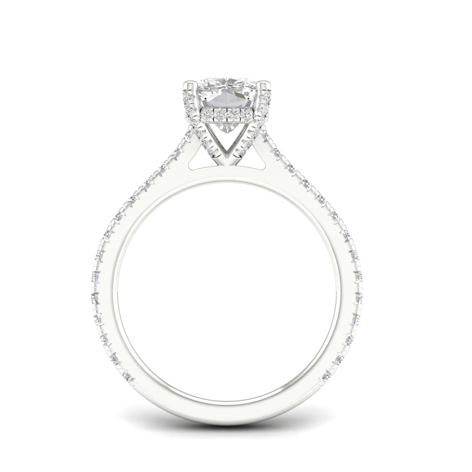 CUSHION ACCENTED HIDDEN HALO RING