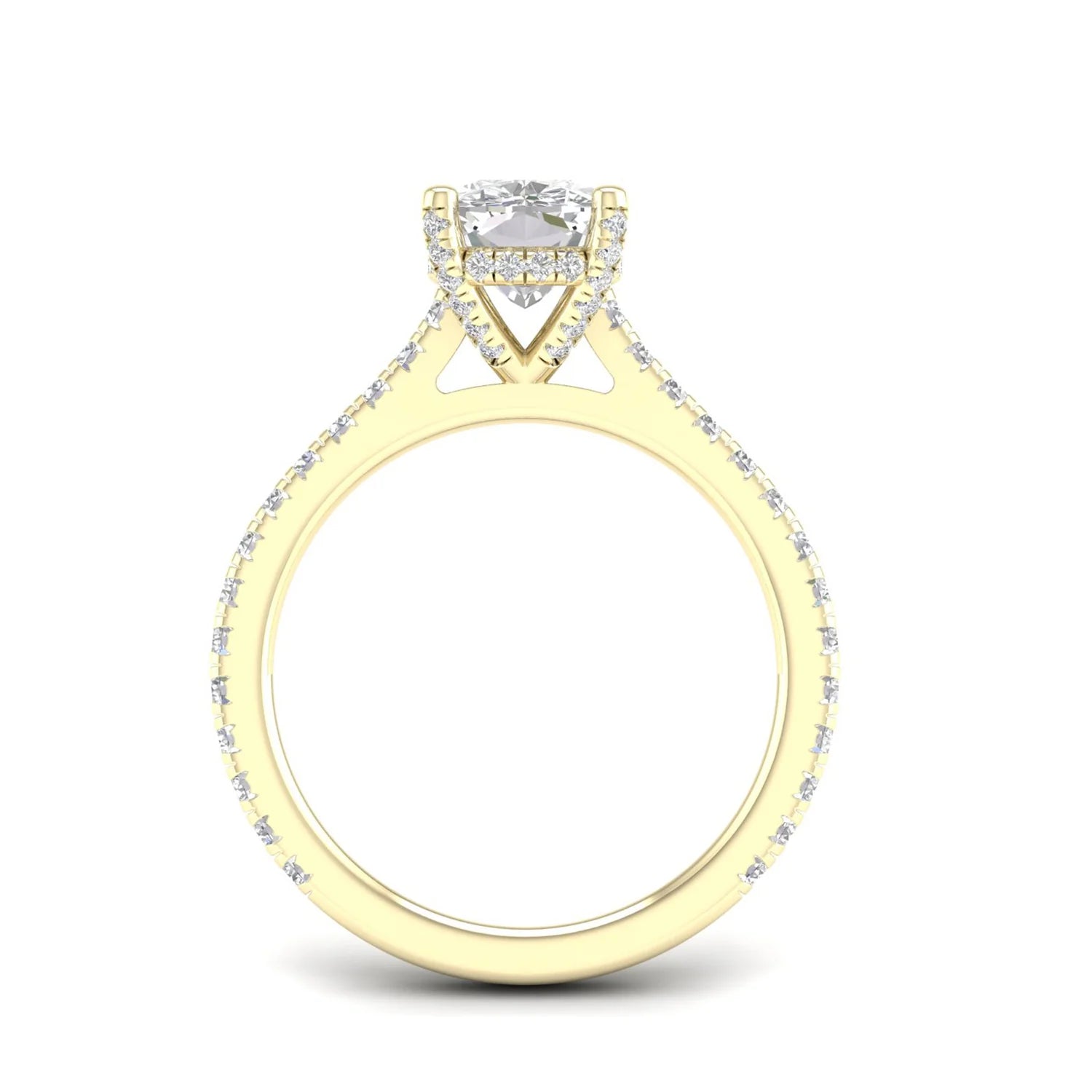 CUSHION ACCENTED HIDDEN HALO RING