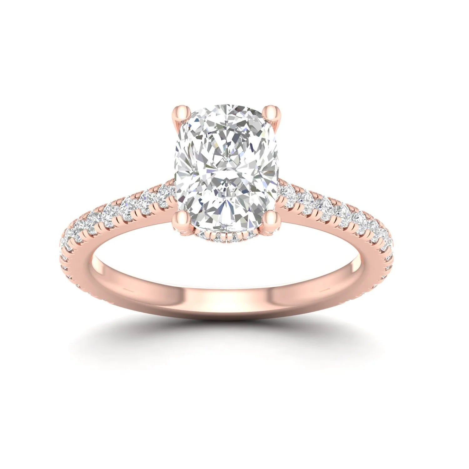 CUSHION ACCENTED HIDDEN HALO RING