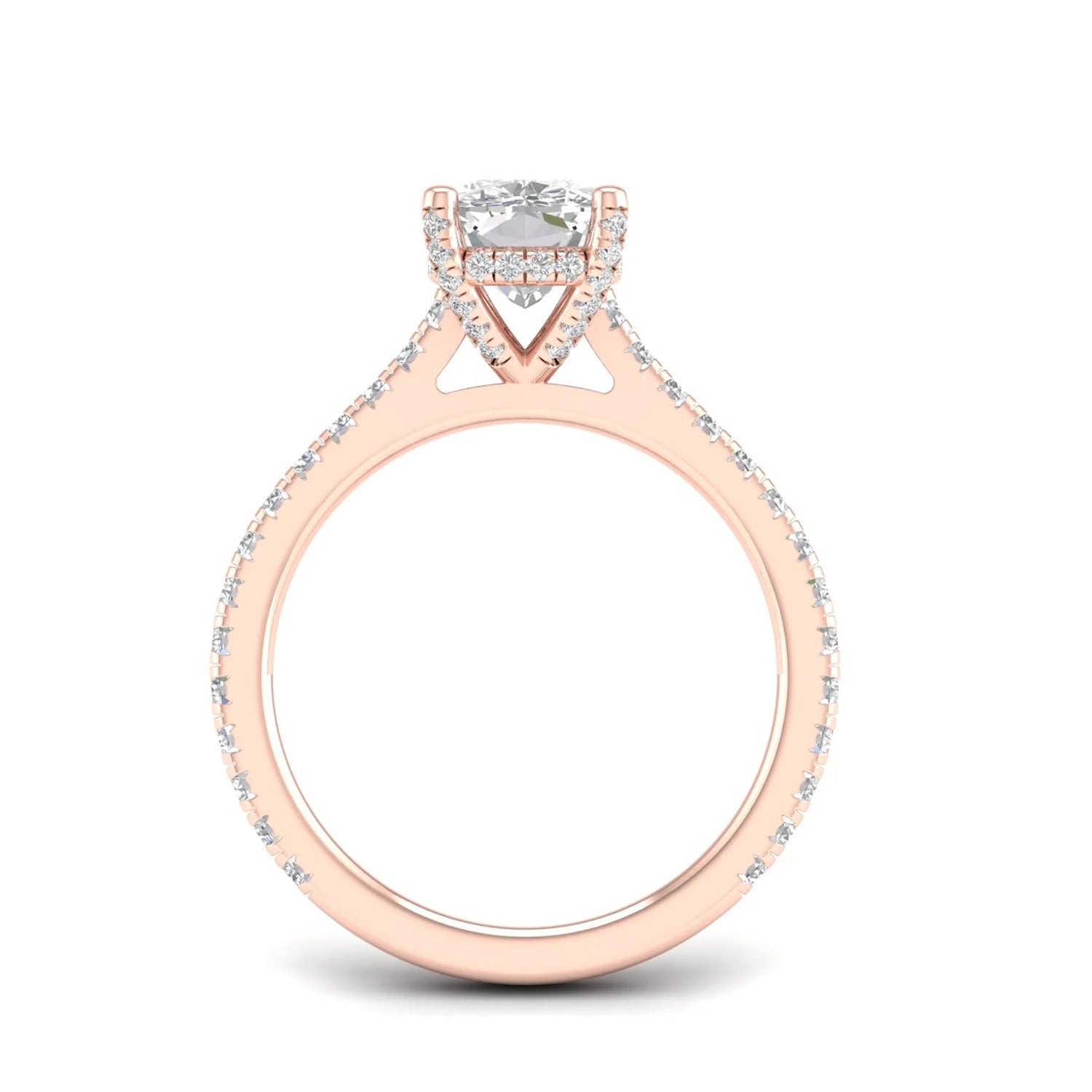 CUSHION ACCENTED HIDDEN HALO RING