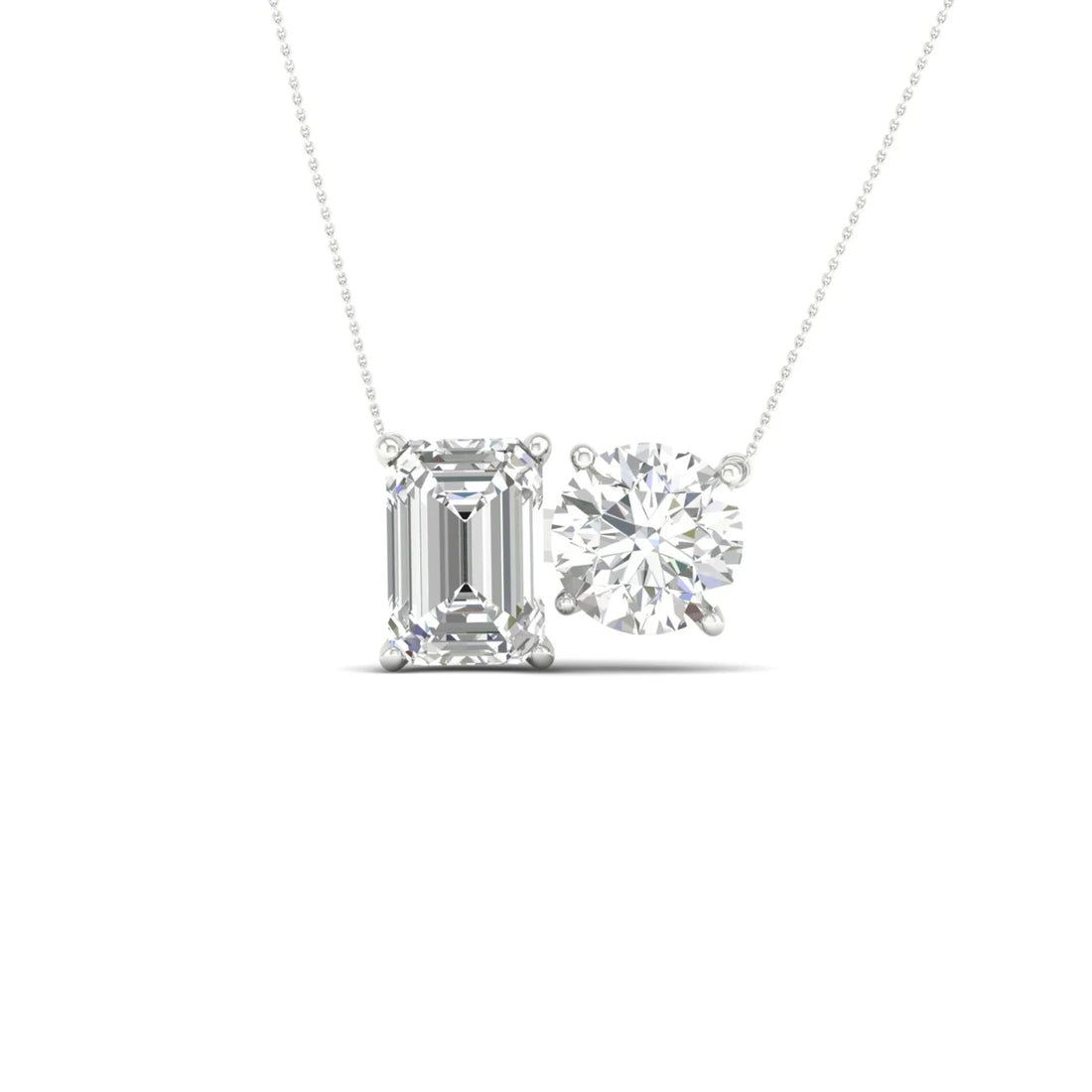 ROUND EMERALD TOI ET MOI PENDANT