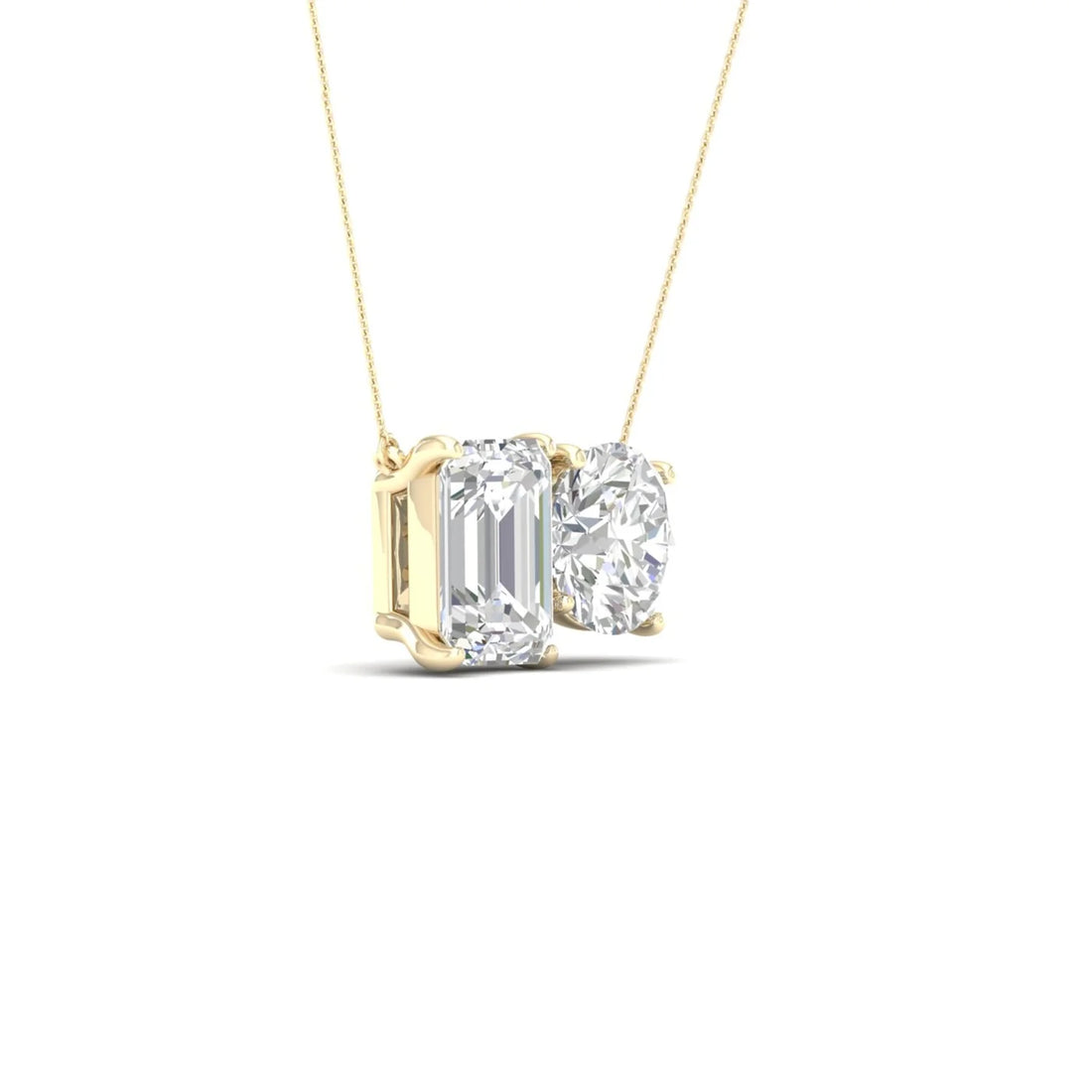 ROUND EMERALD TOI ET MOI PENDANT