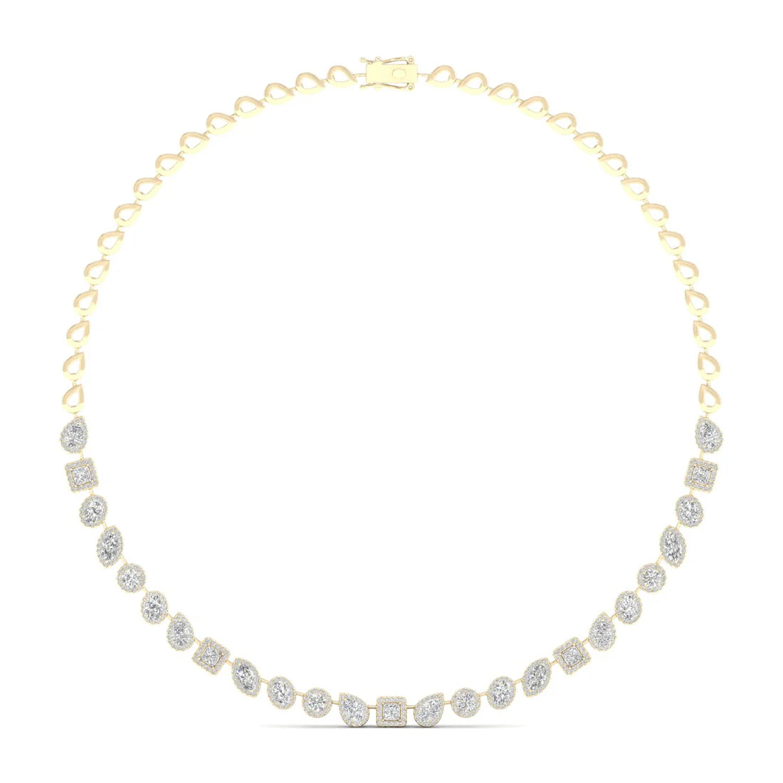 6.6 CTW MULTI-SHAPE HALO NECKLACE