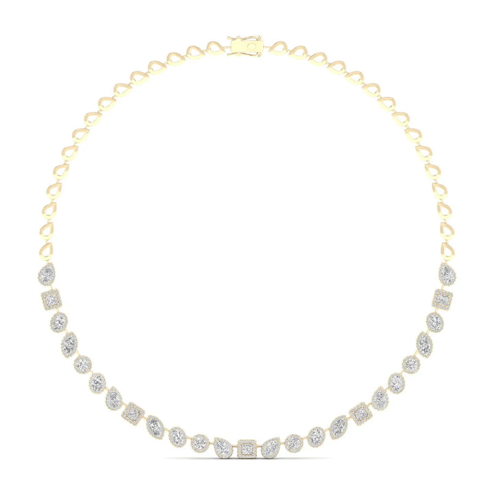6.6 CTW MULTI-SHAPE HALO NECKLACE