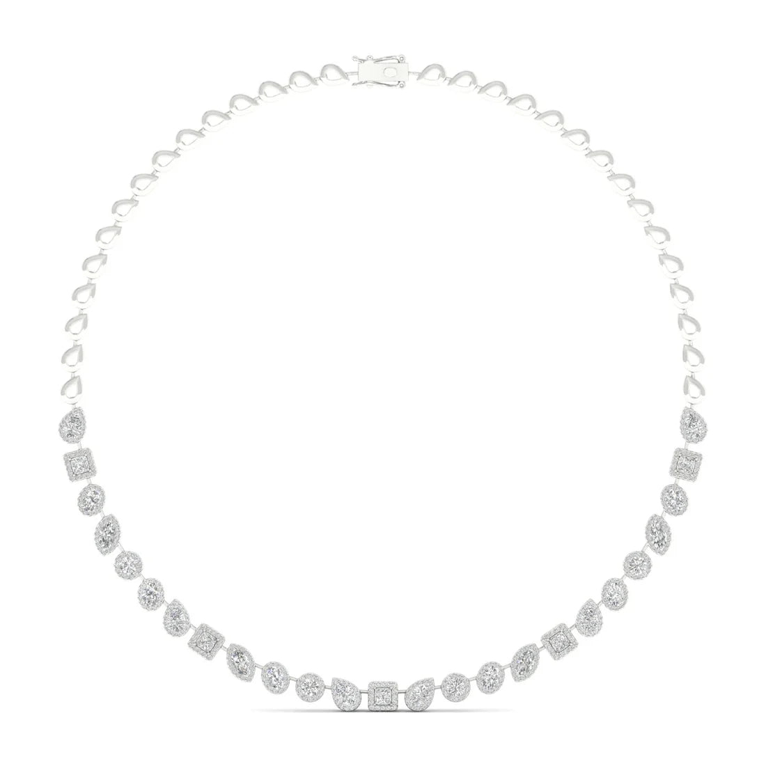 6.6 CTW MULTI-SHAPE HALO NECKLACE