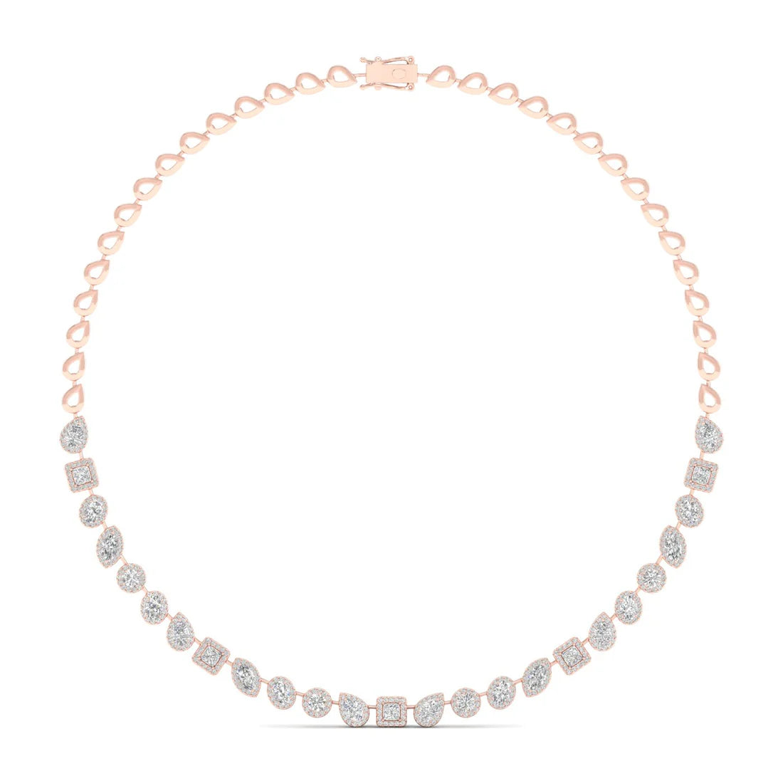 6.6 CTW MULTI-SHAPE HALO NECKLACE
