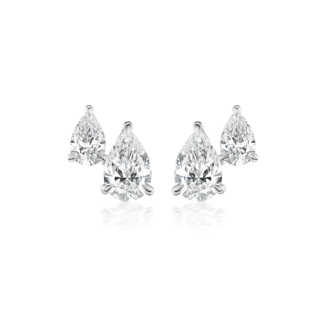 DUO PEAR SHAPE DIAMOND STUDS