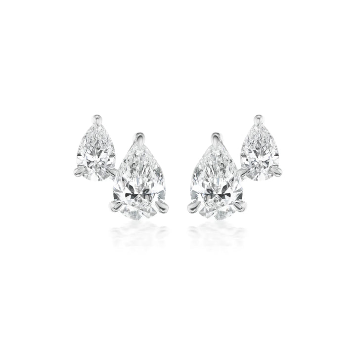 DUO PEAR SHAPE DIAMOND STUDS