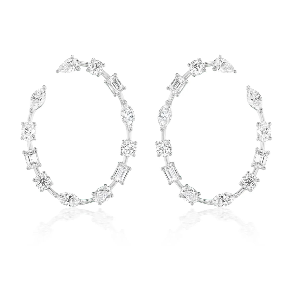 MIXED SHAPE DIAMOND HOOPS