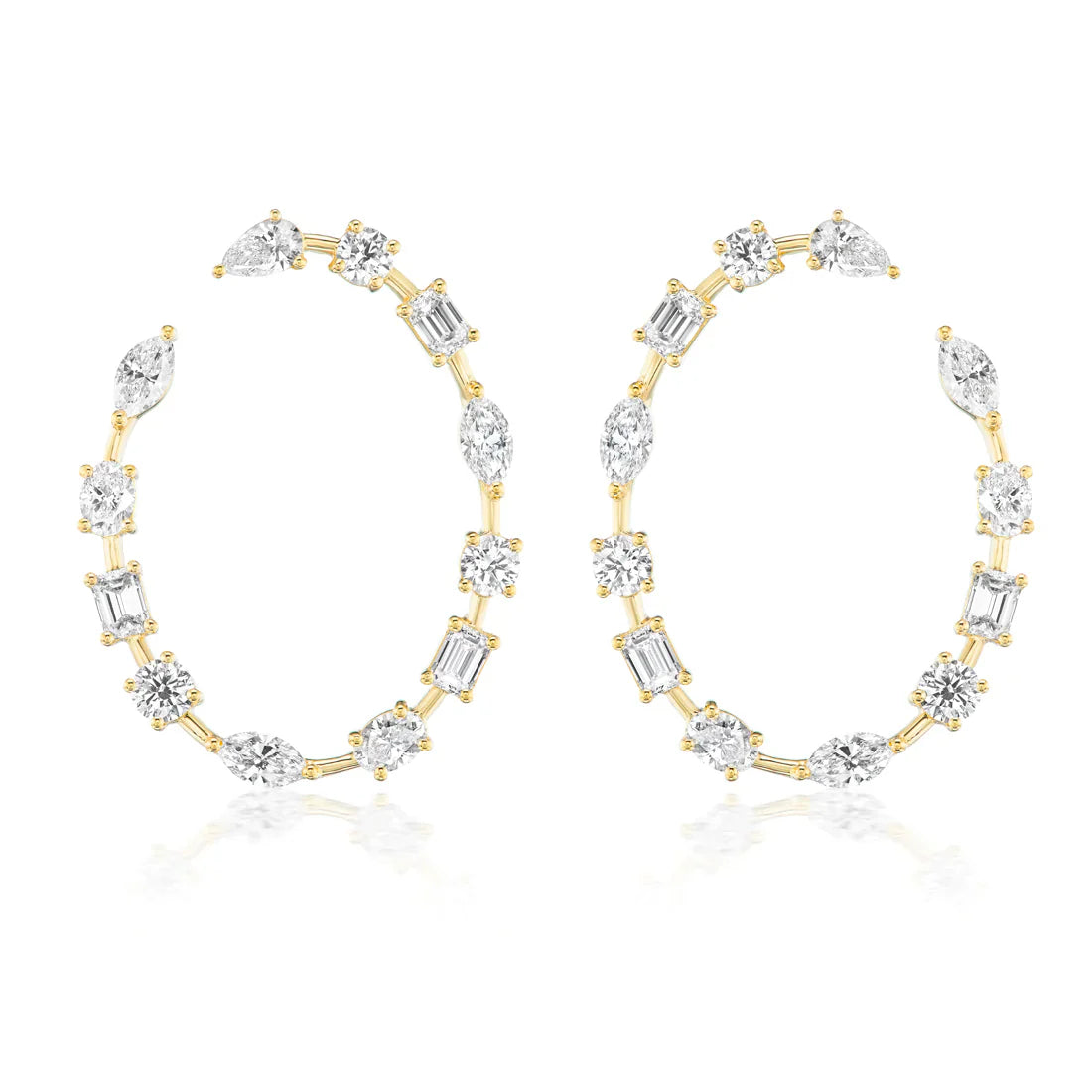 MIXED SHAPE DIAMOND HOOPS