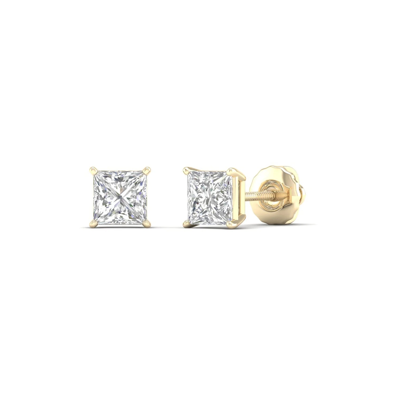 CLASSIC PRINCESS SOLITAIRE EAR STUD