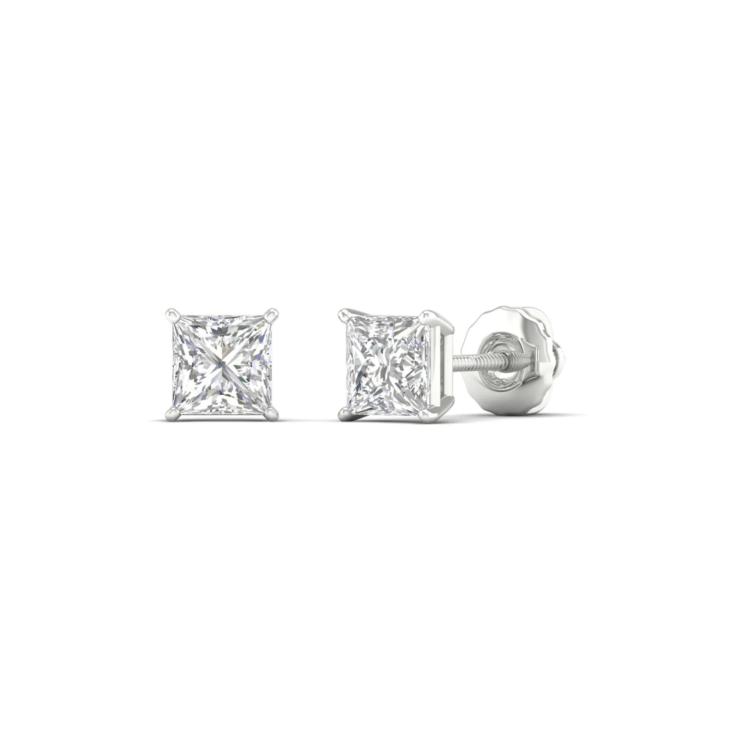 CLASSIC PRINCESS SOLITAIRE EAR STUD