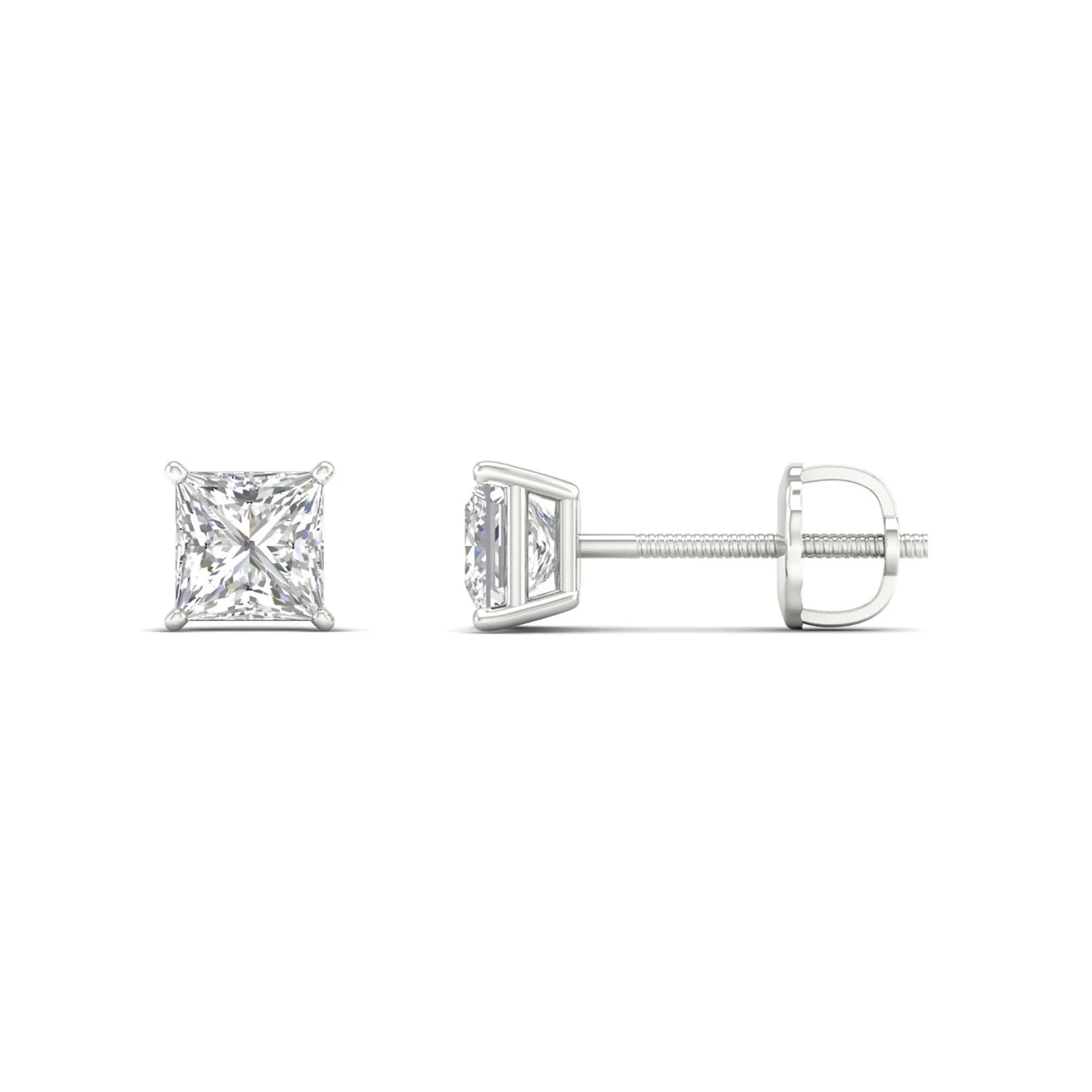 CLASSIC PRINCESS SOLITAIRE EAR STUD