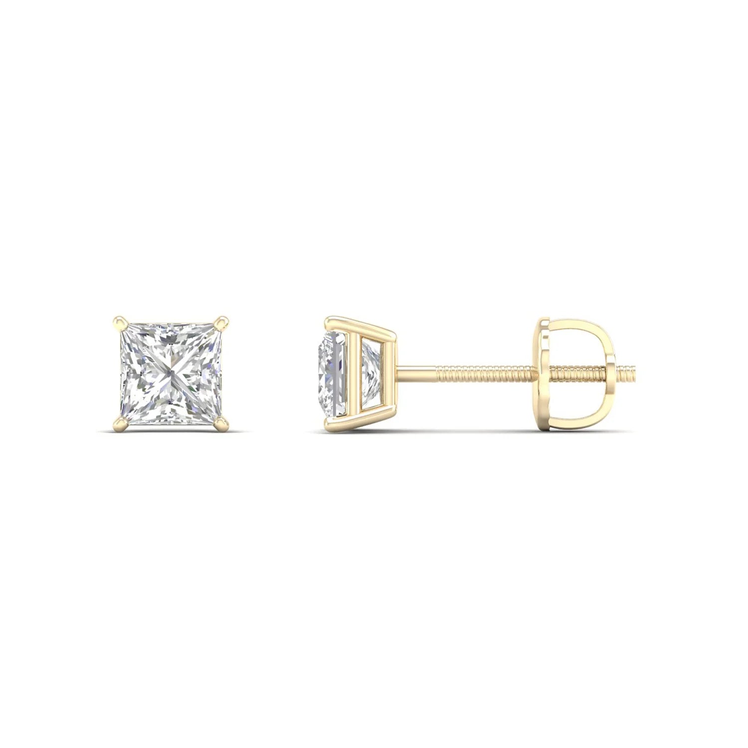 CLASSIC PRINCESS SOLITAIRE EAR STUD