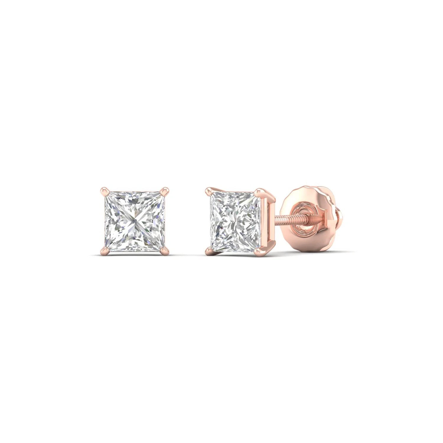 CLASSIC PRINCESS SOLITAIRE EAR STUD