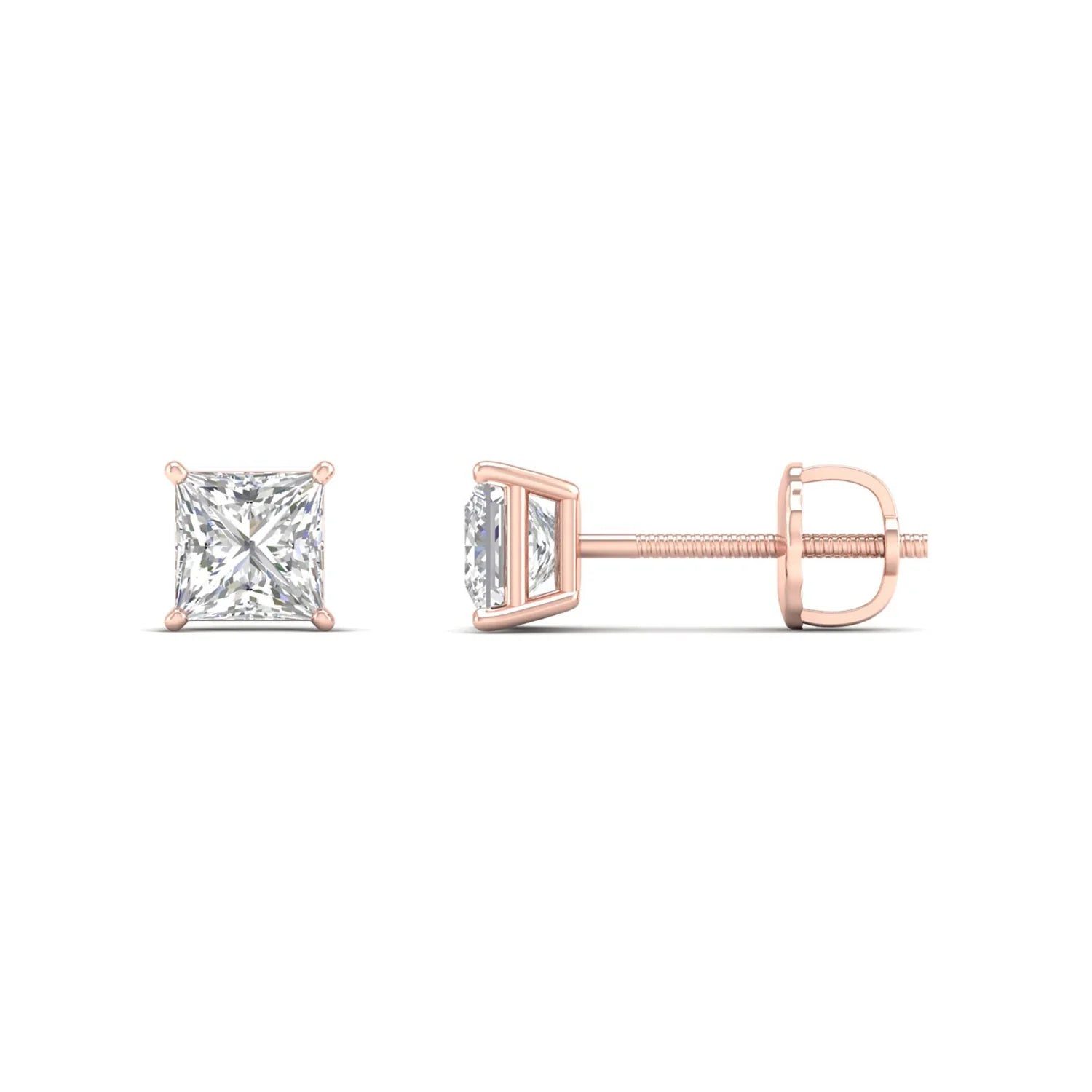CLASSIC PRINCESS SOLITAIRE EAR STUD
