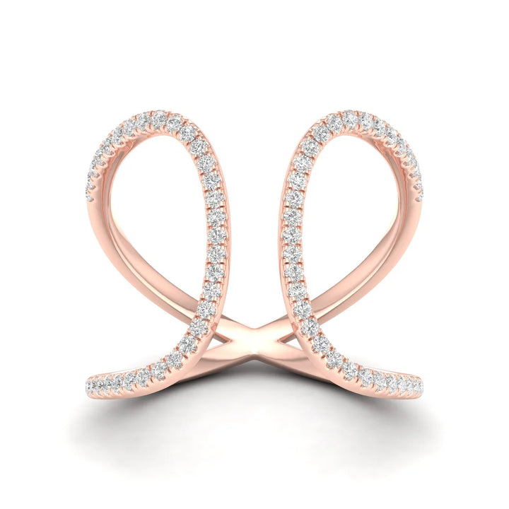 Twist diamond ring