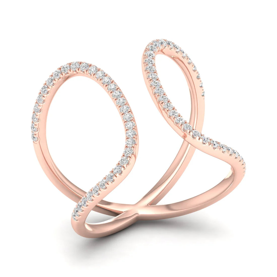 Twist diamond ring