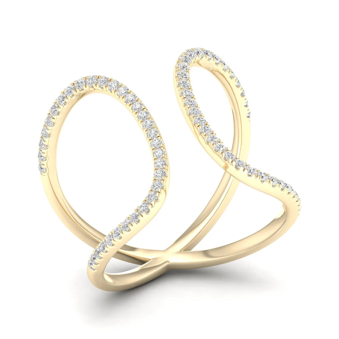 Twist diamond ring