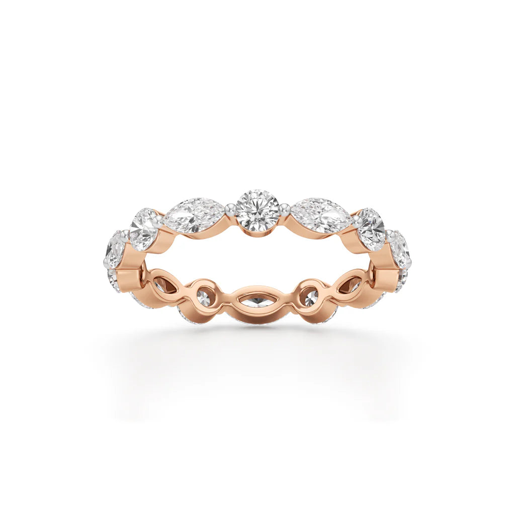 1Ct Marquise & Round Cut Eternity Ring