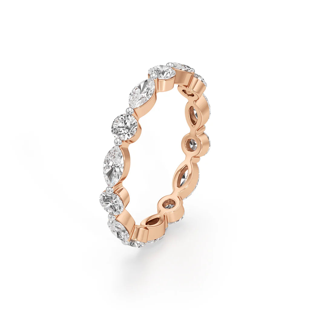 1Ct Marquise & Round Cut Eternity Ring