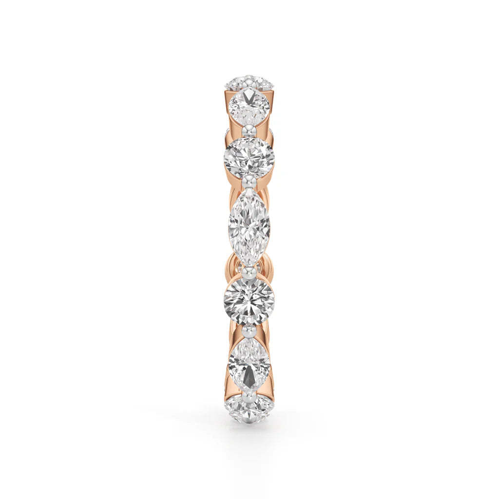 1Ct Marquise & Round Cut Eternity Ring