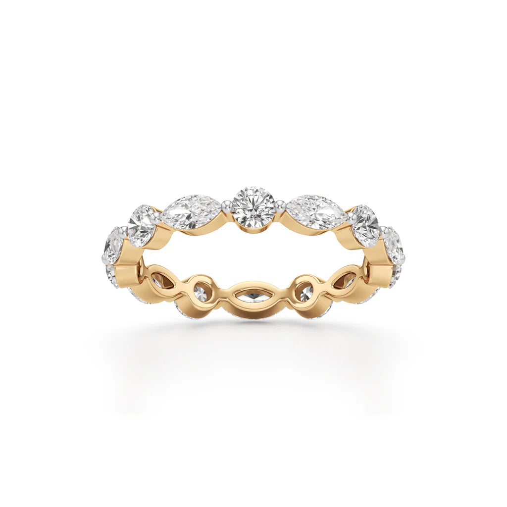 1Ct Marquise & Round Cut Eternity Ring