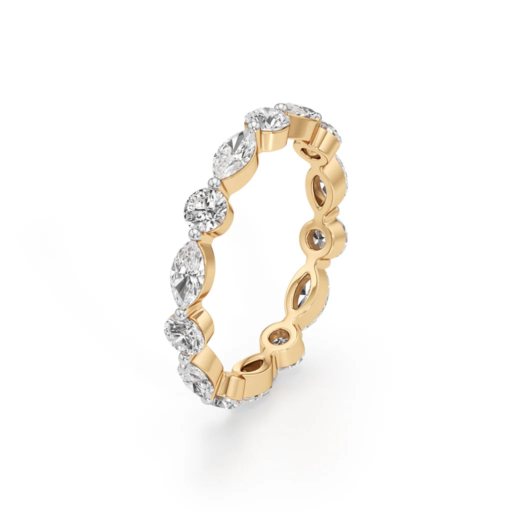 1Ct Marquise & Round Cut Eternity Ring