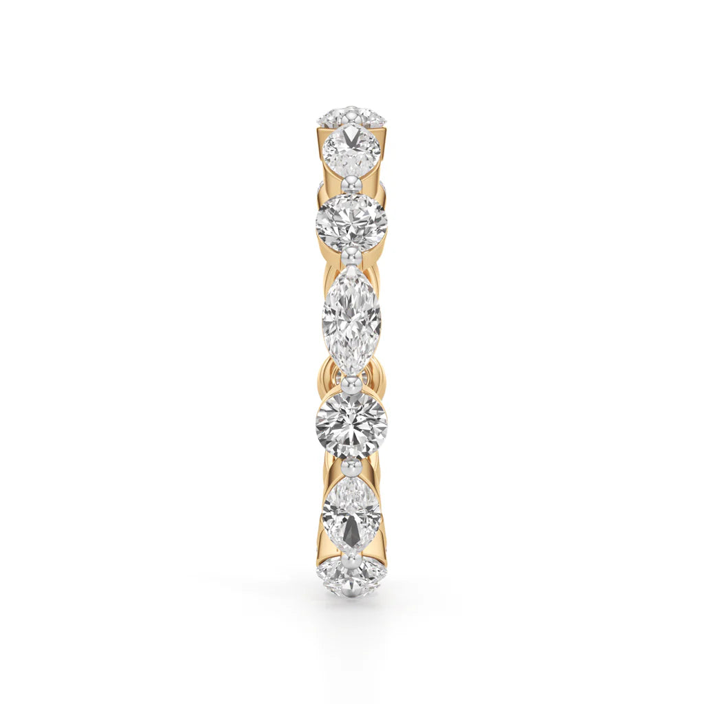 1Ct Marquise & Round Cut Eternity Ring