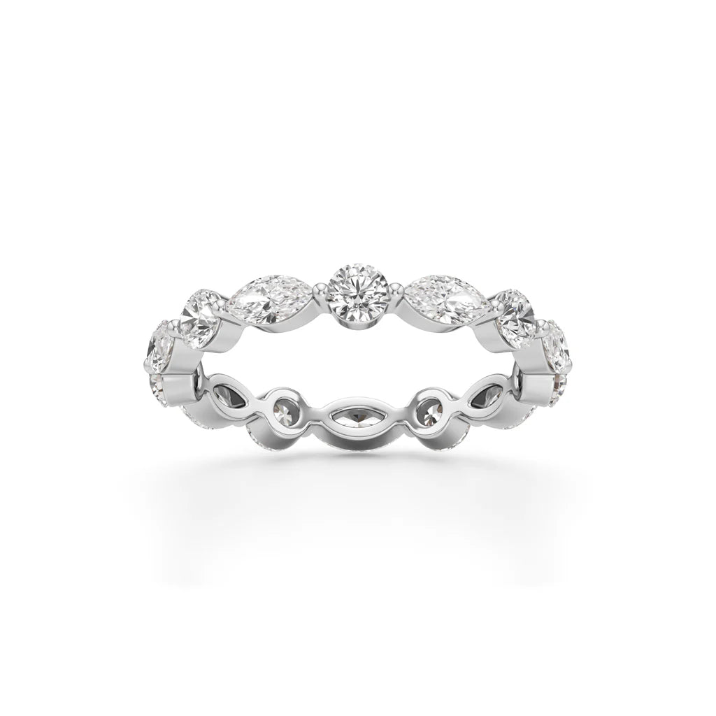 1Ct Marquise & Round Cut Eternity Ring