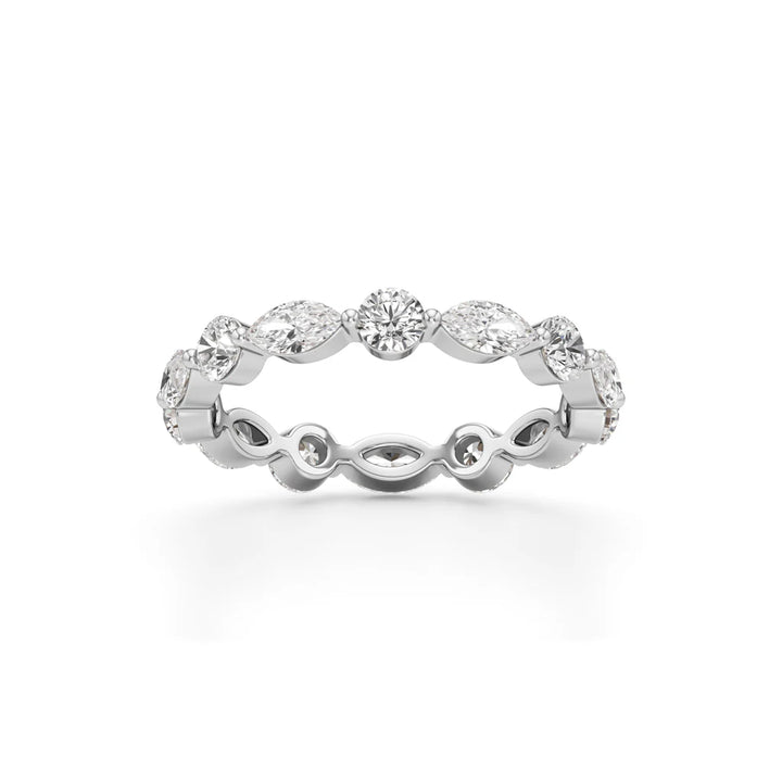 1Ct Marquise & Round Cut Eternity Ring