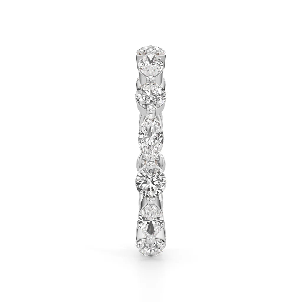 1Ct Marquise & Round Cut Eternity Ring