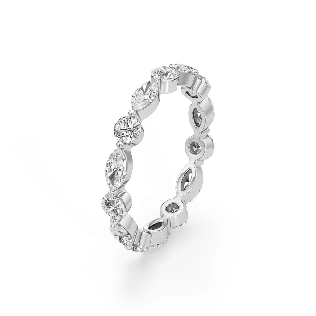 1Ct Marquise & Round Cut Eternity Ring