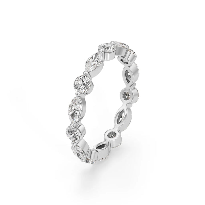 1Ct Marquise & Round Cut Eternity Ring