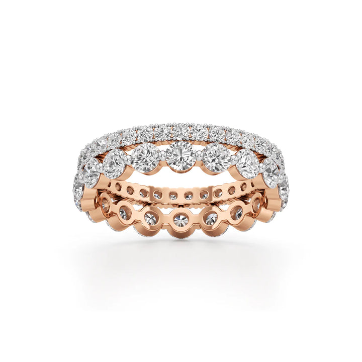 Double Row Pave & Bezel Set Diamond Eternity Band
